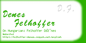 denes felhoffer business card
